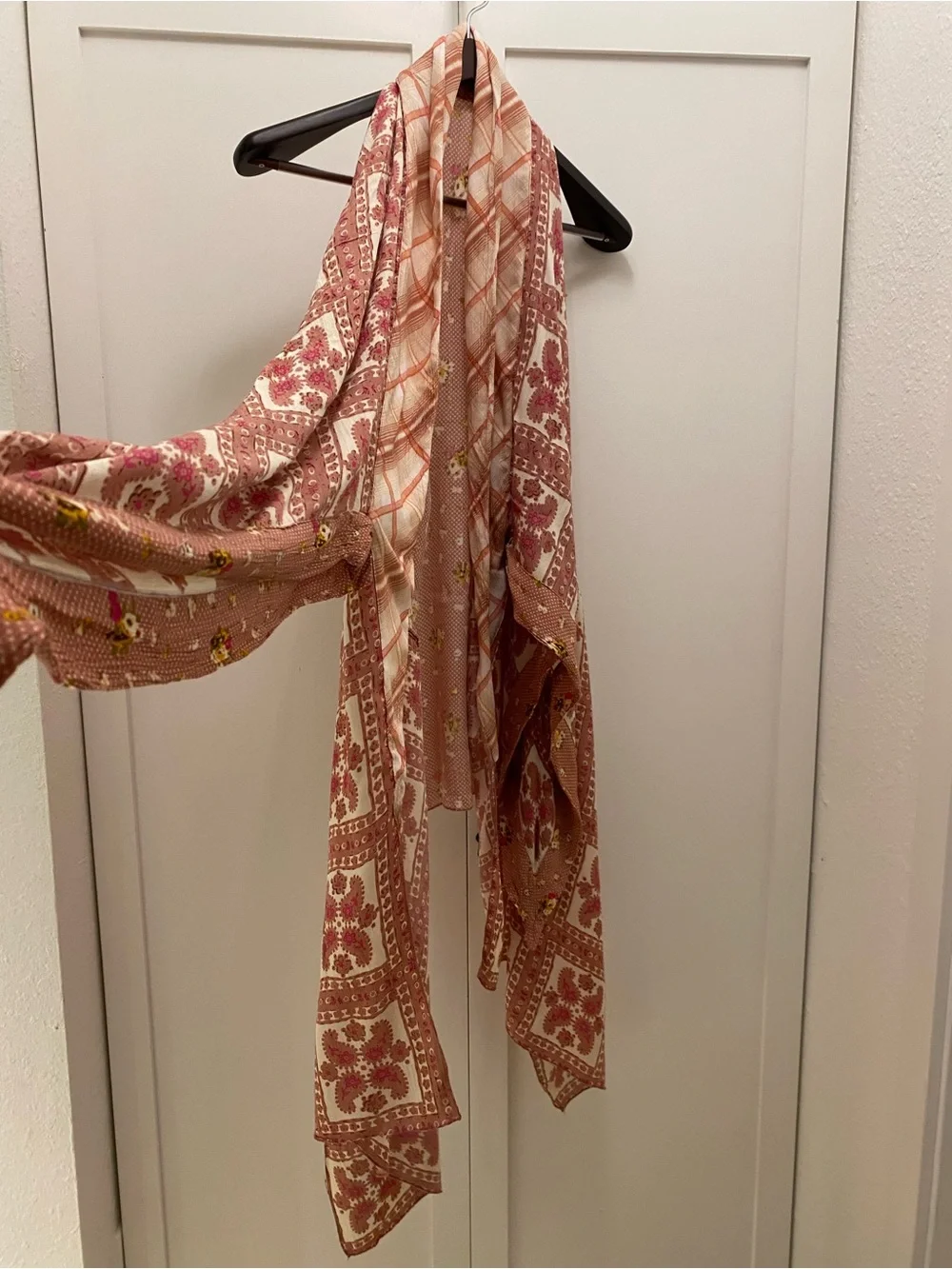 Free People Rose-Tan Printed Kimono Cover-Up